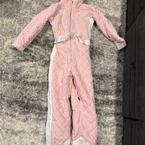 Tipsy Elves Pink and White Quilted Ski Suit Snowsuit